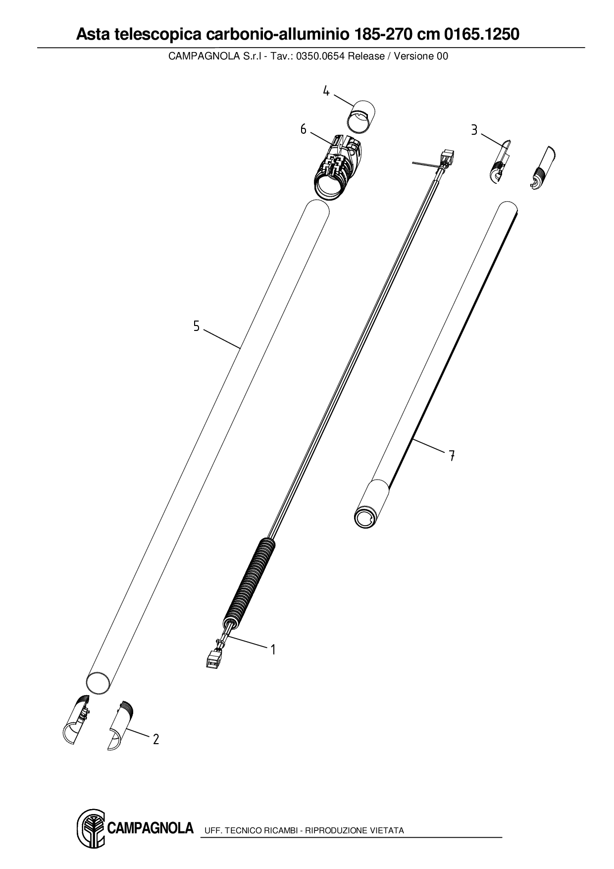 0165.1250_Asta telescop carbonio-alluminio 185-270cm
